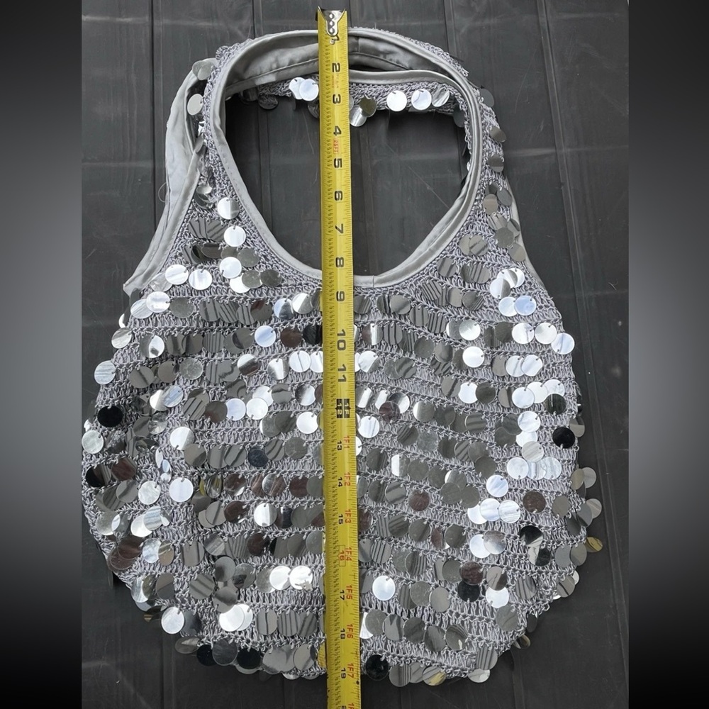 FUN FUN FUN! Silver Sequin Mesh Bag